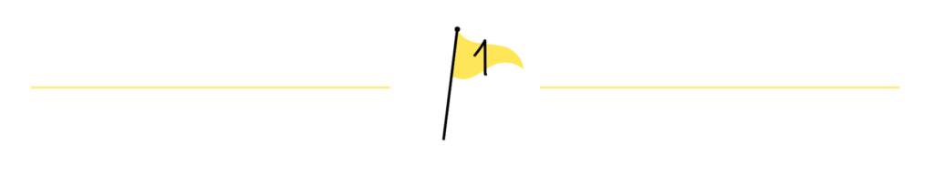 Trennelement mit gelber Flagge, wo eine 1 draufsteht.